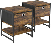 Comodino Fyrk, Rovere rustico, 40 x 50 cm Set di 2