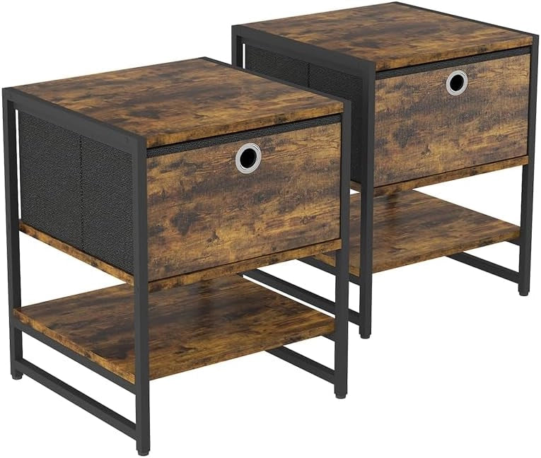 Comodino Fyrk, Rovere rustico, 40 x 50 cm Set di 2