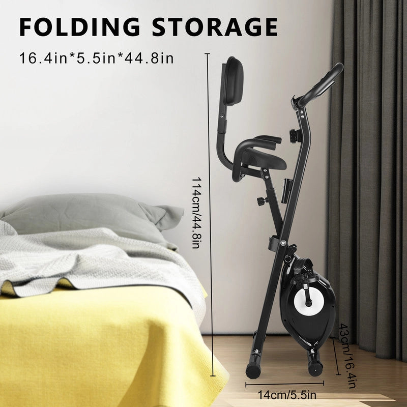 Cyclette pieghevole , resistenza magnetica a 8 livelli, sedile regolabile, con volano magnetico da 2,5 kg, silenziosa e liscia