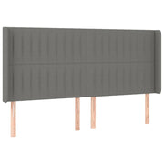 Testiera | Testata ad Orecchio GrigioScuro 183x16x118/128cm inTessuto
