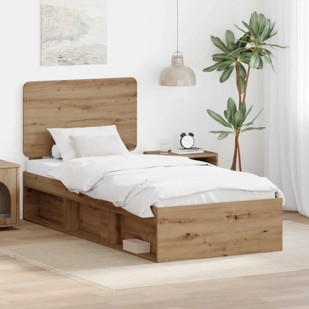 Struttura del letto con testiera Rovere Artigianale 75 x 190 cm 3412559