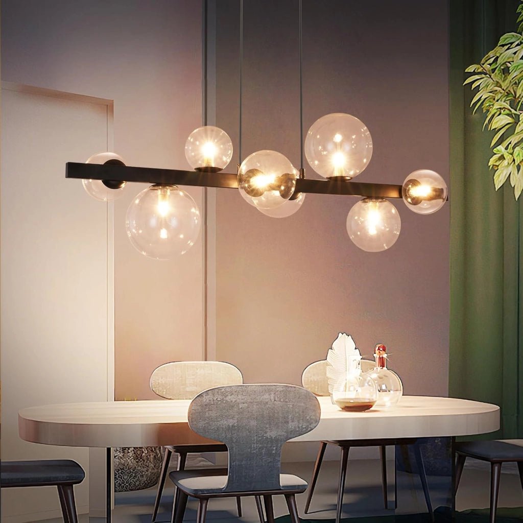 Lampada a sospensione ZMH tavolo da pranzo sospensione soggiorno G9 sospensione 8 lampadine vetro moderno