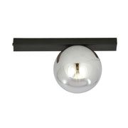 Lampada da soffitto Fit in acciaio nero opaco e vetro grafite