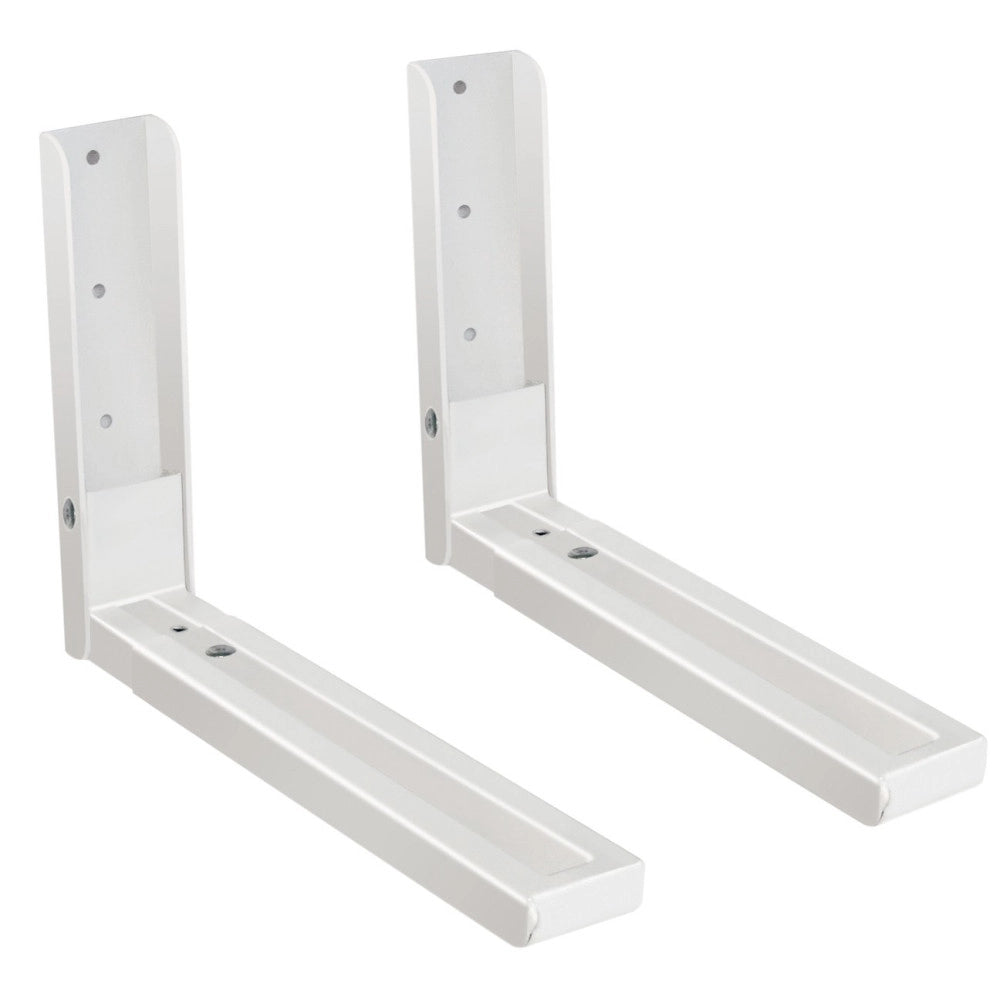 Trade Shop - Coppia Staffe A Parete Per Sospensione Forno A Microonde 2 X Supporti Bianco -