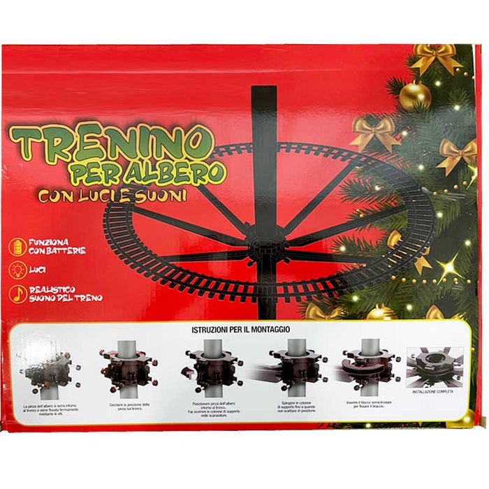 Trenino per Albero di Natale Treno con Supporto per Centro Albero con Luci Suoni