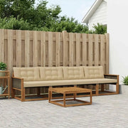 Set di divani da esterno con cuscino 5 pcs Naturale e Beige