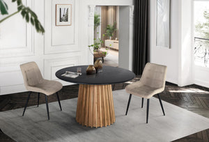 Set di due sedie rivestite in tessuto beige