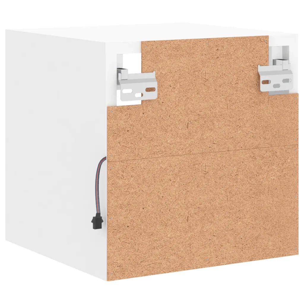 Mobile TV a Parete con Luci LED Bianco 30x28,5x30 cm 836973