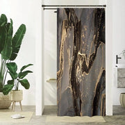 Doccia con tenda marmerizzata nero-oro - moderna e impermeabile - 1 pezzo - 90 x 180 cm