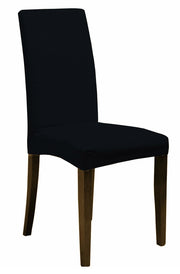 Set 2 Coprisedie con Schienale Elasticizzati in Poliestere Nero