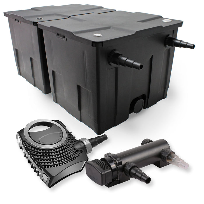 set per laghetti filtro a 2 camere 60000l chiarificatore UVC 3 serie da 18W pompa NEO8000 70W