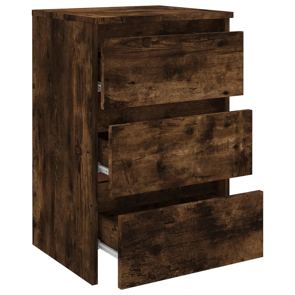 Comodino-Tavolino da notte Rovere Fumo 40x35x62,5 cm in Legno Multistrato