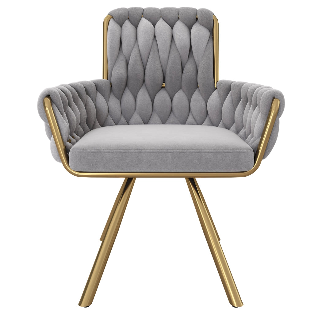 SEDIA Girevole 360° in Velluto Grigio Set da 2 pezzi