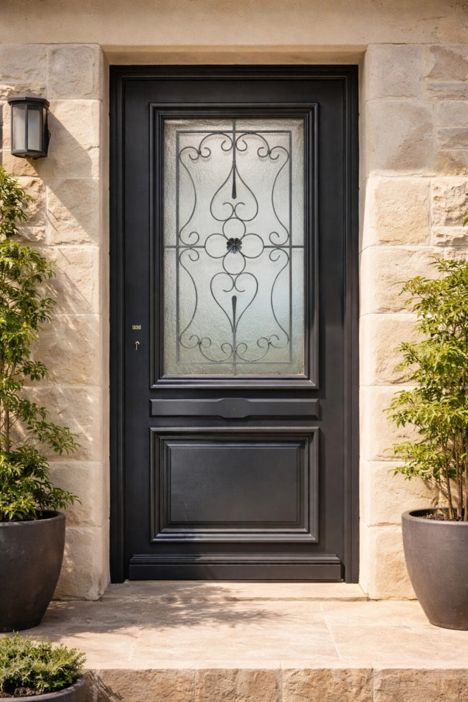 Porta d'ingresso Modello Candice RAL7016 Dimensioni 215X90 Pousant destro (Tabella dimensioni) senza maniglia