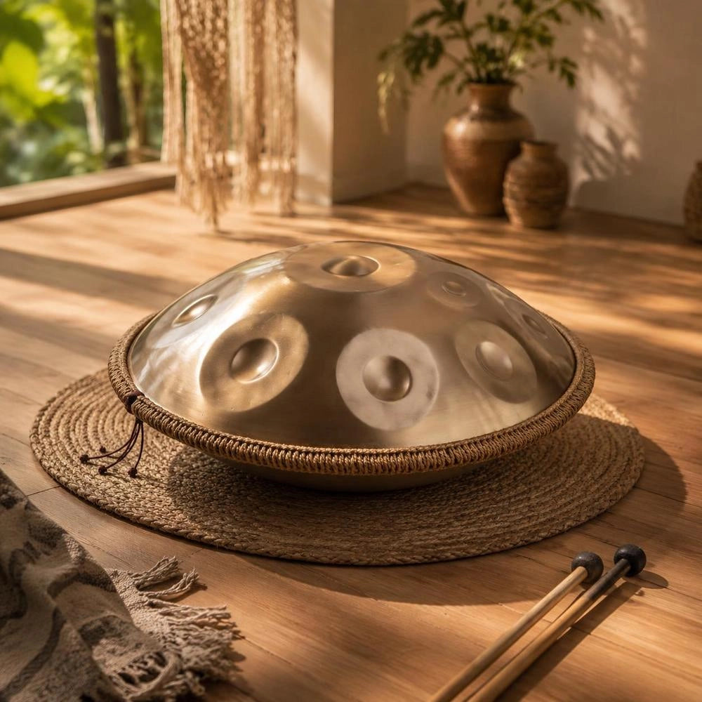 Handpan, 55 Cm, 12 Notes, D Minor Hand Drum, Drum Instrument With Mallets, 440 Hz Handpan Stand & Carrying Case, Healing Sound Drum Made Of Steel, Percussion Instruments For Adults & Beginners
