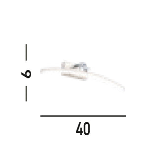 Applique Moderna Santorini Acciaio Argento Alluminio Cromo Led 10,88W 3000K