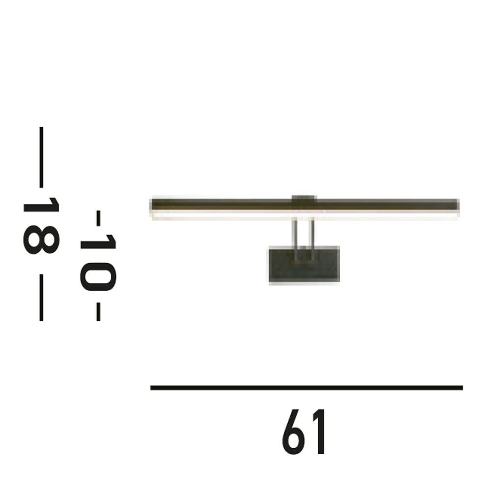 Applique Moderna Rodi Acciaio Nero Policarbonato Led 13,3W 3000K