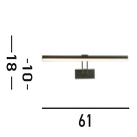 Applique Moderna Rodi Acciaio Nero Policarbonato Led 13,3W 3000K