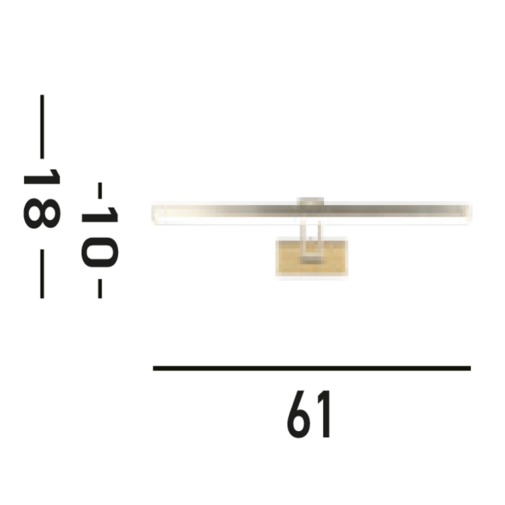 Applique Moderna Rodi Acciaio Ottone Policarbonato Led 13,3W 3000K