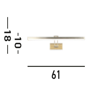 Applique Moderna Rodi Acciaio Ottone Policarbonato Led 13,3W 3000K
