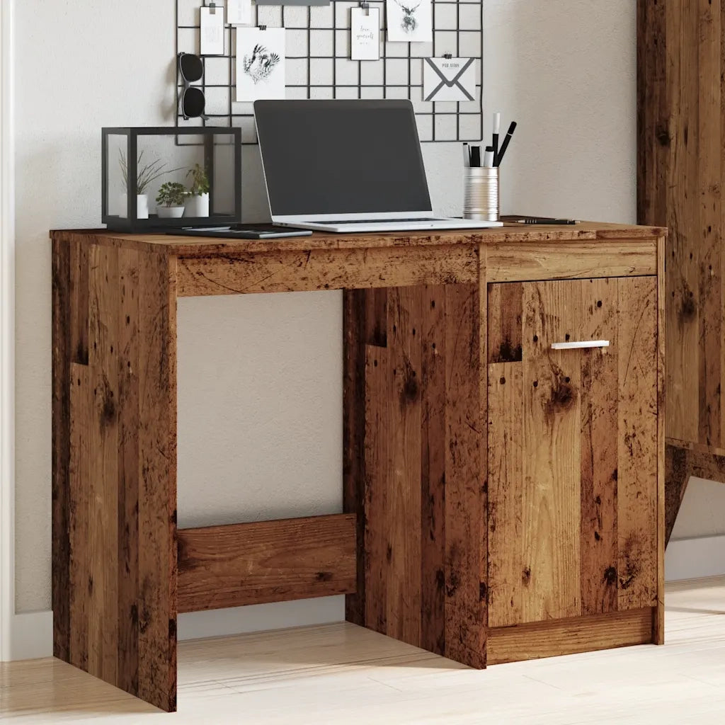 Scrivania | Tavolo da Ufficio Legno Antico 100x50x76 cm in Legno Multistrato