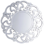 Specchio da parete argento 70 cm rotondo decorativo cornice irregolare soggiorno camera da letto vanità