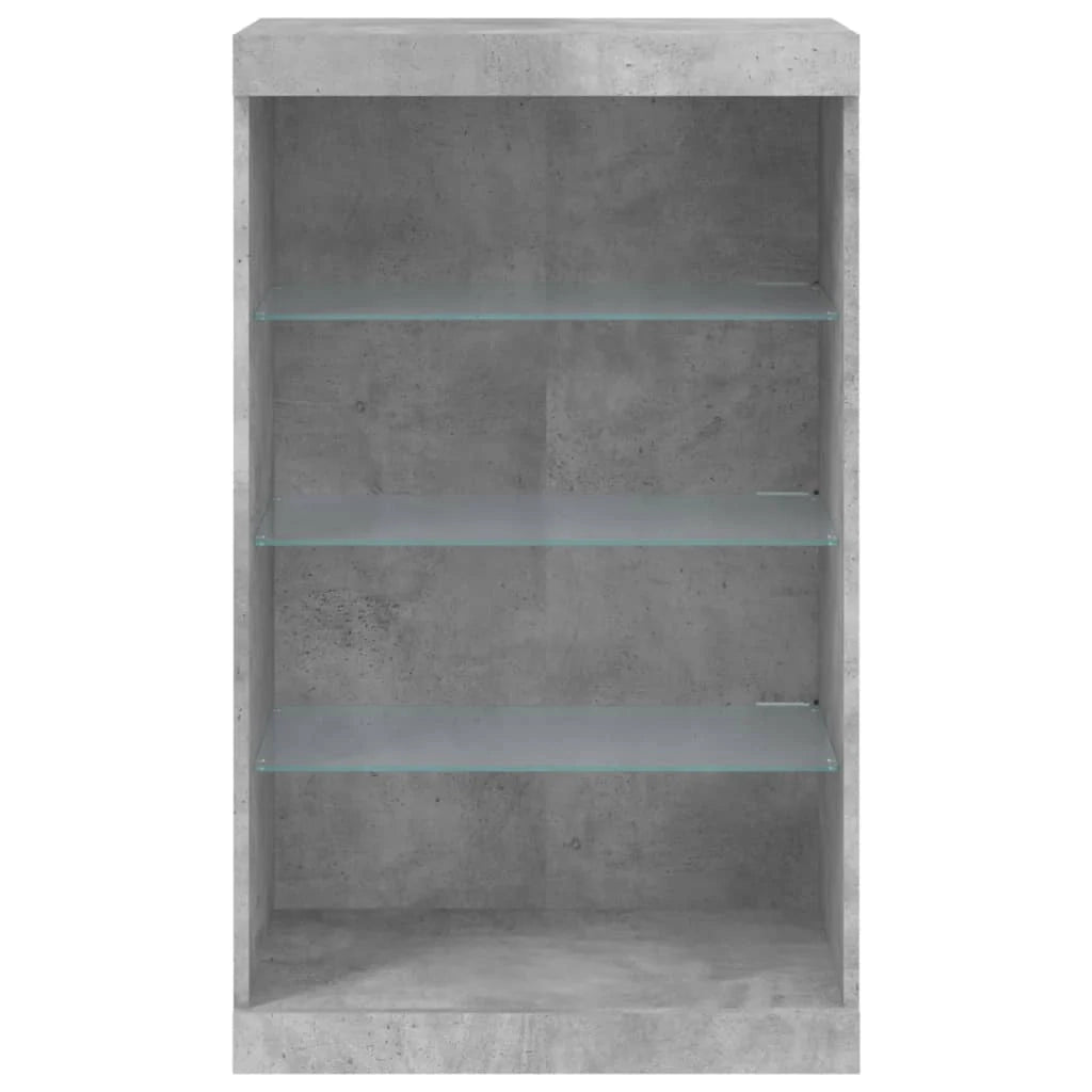 Buffet credenza cassettiera armadio mobile contenitore organizer per cucina soggiorno salotto con luci LED 60,5 x 37 x 100 cm grigio 02_0030002