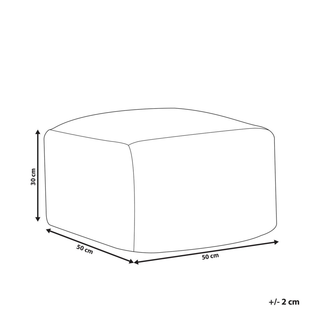 Pouf da giardino in materiale sintetico beige 50 x 50 cm Pouf da esterno intrecciato a mano in stile Boho