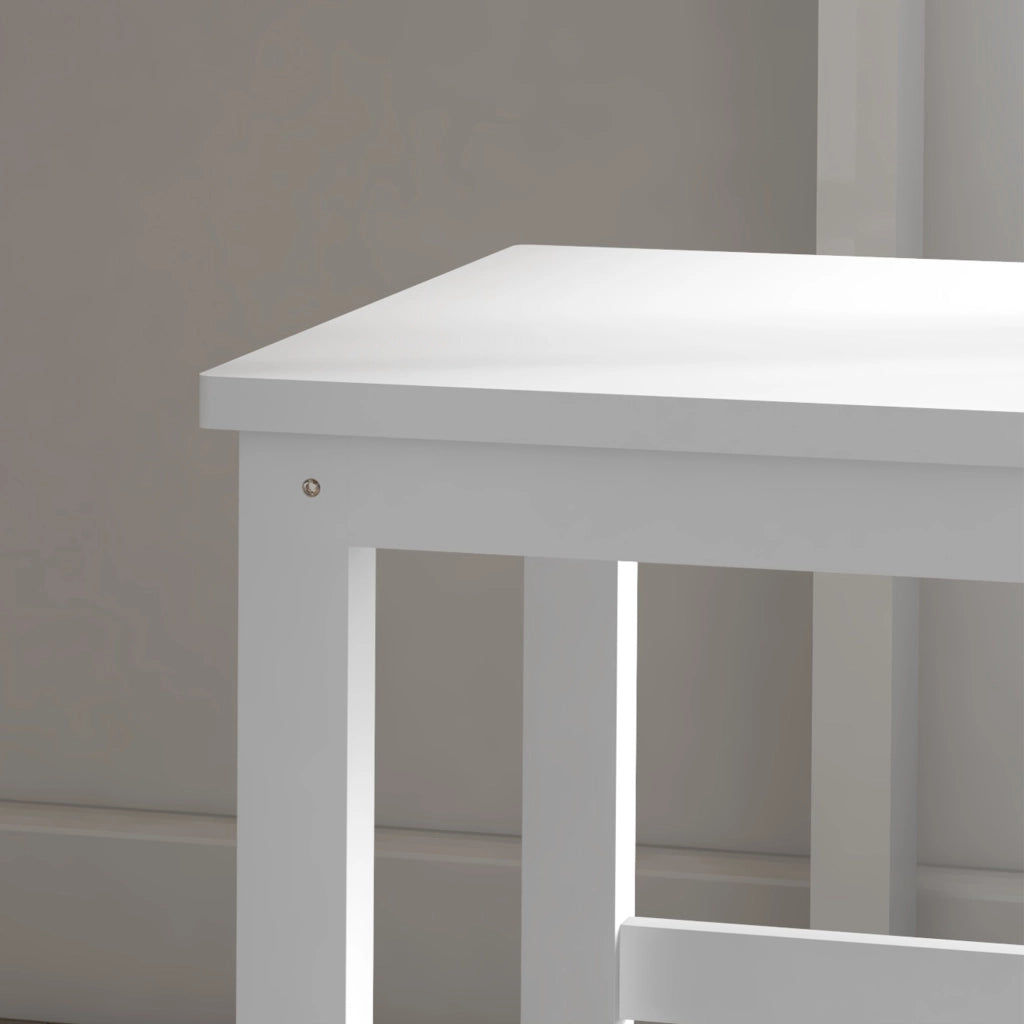 Set di 2 sedie da pranzo in legno bianco, stile country, con schienale a doghe, portata fino a 120 kg