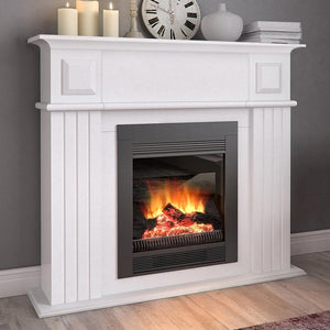 Camino Elettrico con Mobile in Legno 1800W Effetto Fuoco 2Livelli 110x96x36cm