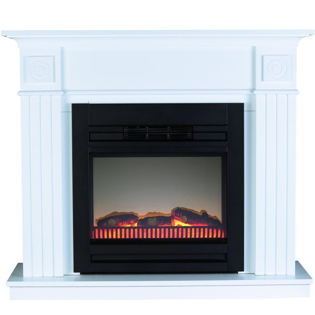 Camino Elettrico con Mobile in Legno 1800W Effetto Fuoco 2Livelli 110x96x36cm