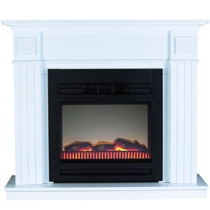 Camino Elettrico con Mobile in Legno 1800W Effetto Fuoco 2Livelli 110x96x36cm