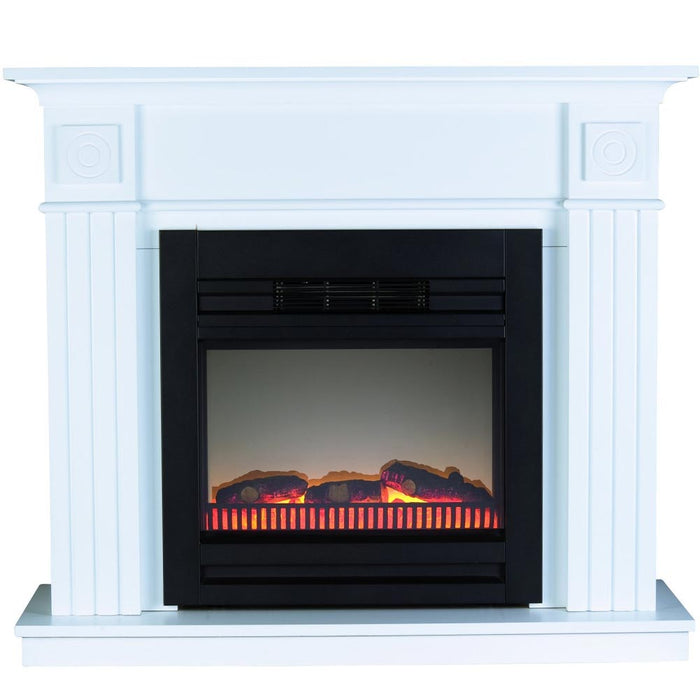 Camino Elettrico con Mobile in Legno 1800W Effetto Fuoco 2Livelli 110x96x36cm