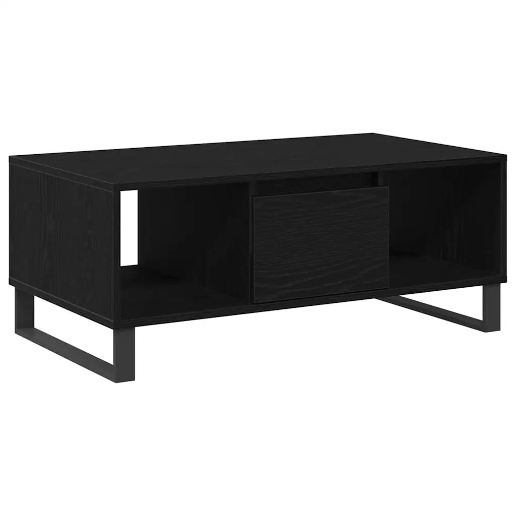 Tavolino da salotto con cassetto Rovere Nero 90 x 50 x 36.5 cm 862964