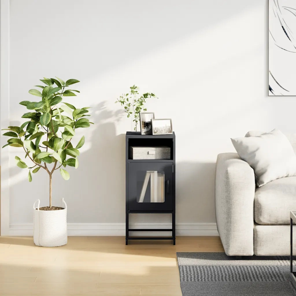 Comodino Antracite 36x39x78 cm in Acciaio Laminato a Freddo 853412
