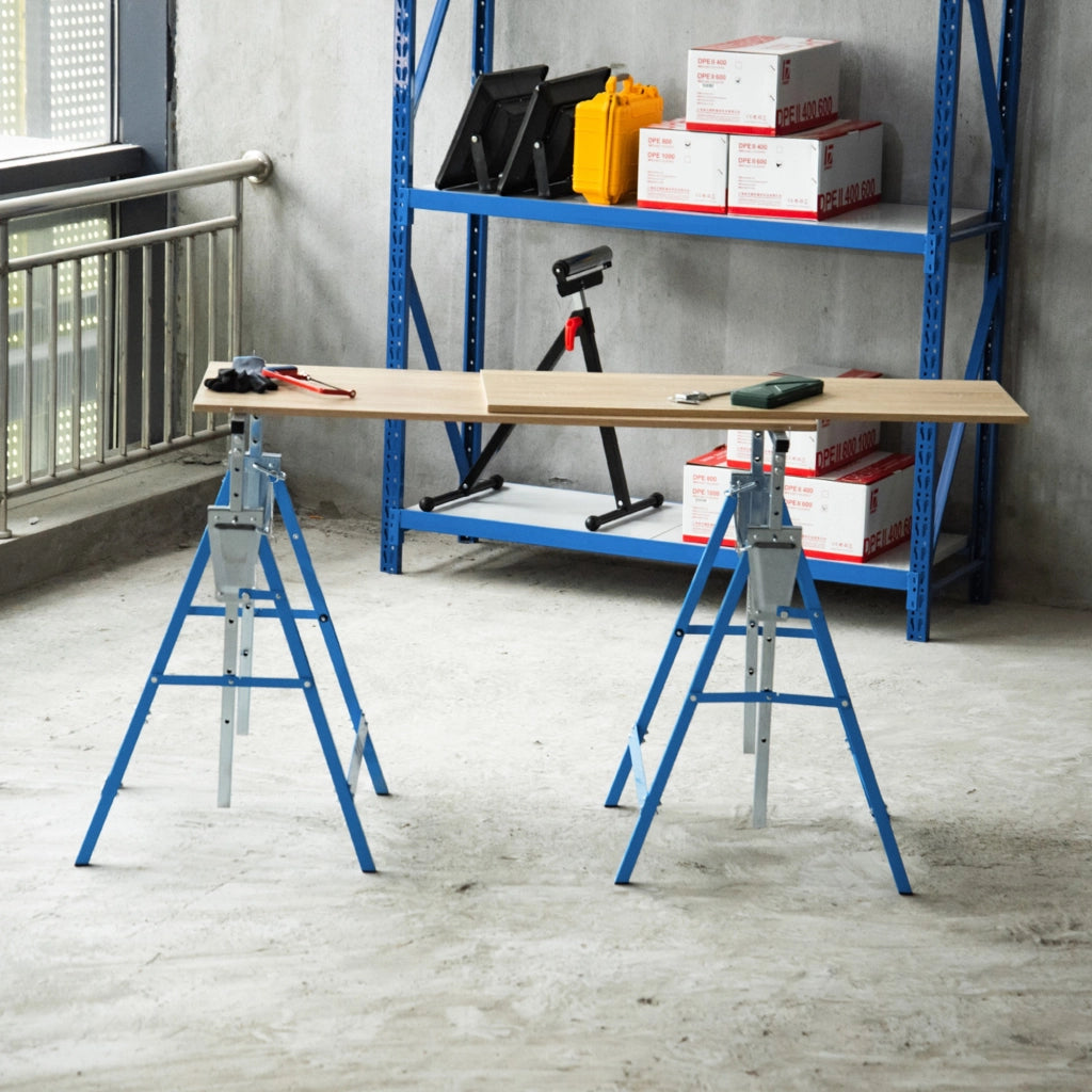 Cavalletto Pieghevole Aggiustabile in Acciaio ¨C Minimal ¨C 68x58x80-130 cm Blu