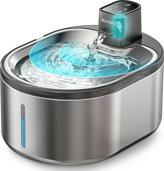 Fonte di acqua per gatti 4 litri - acciaio inossidabile in dotazione - con sensore di movimento - con batteria 3000 mAh