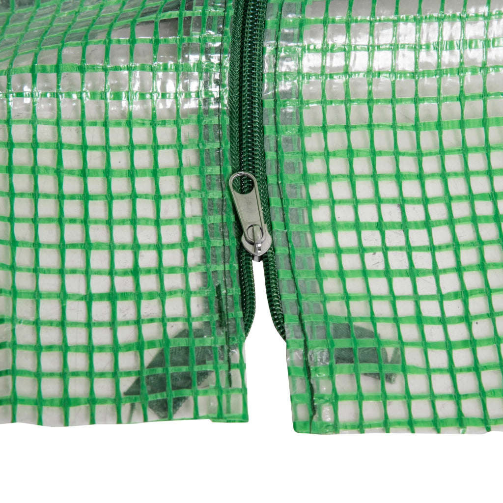 Serra da giardino 180x90x90 cm in acciaio e PE, con finestre arrotolabili, verde