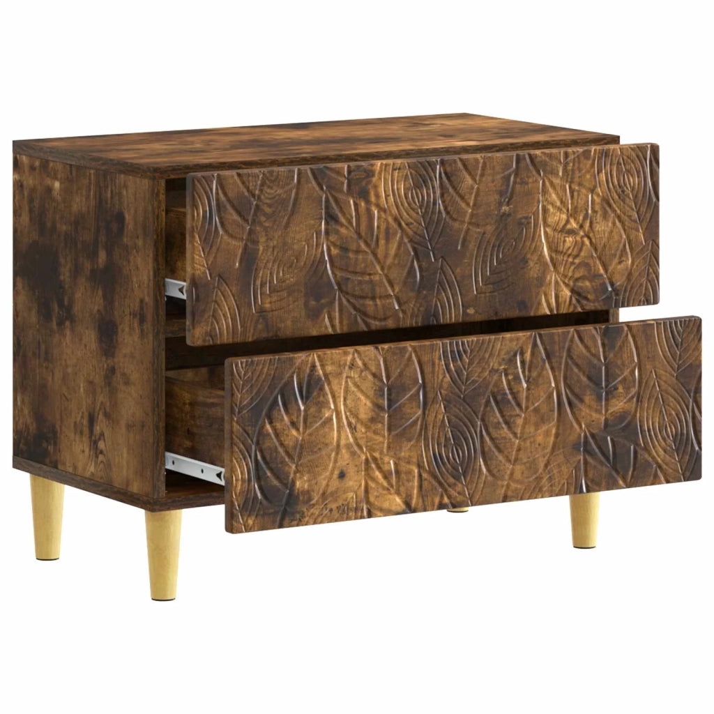 Comodino Rovere Fumo 62 x 34,5 x 48 cm Legno ingegnerizzato 895010