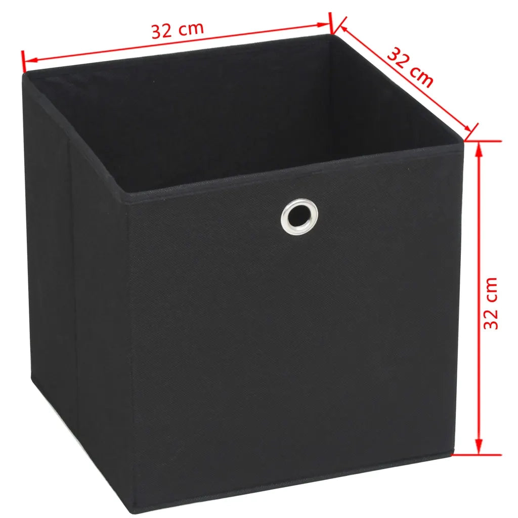 Set Contenitori 4 pz Tessuto non Intrecciato 32x32x32 cm Nero  cod mxl 70713
