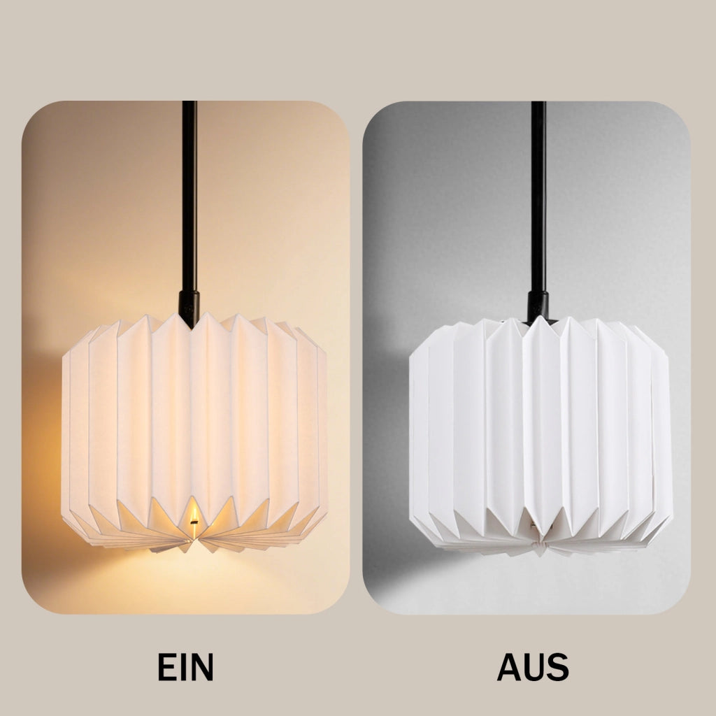 Lampada a Sospensione ZMH vintage a 3 luci ¨C Paralume in carta (senza lampadina)