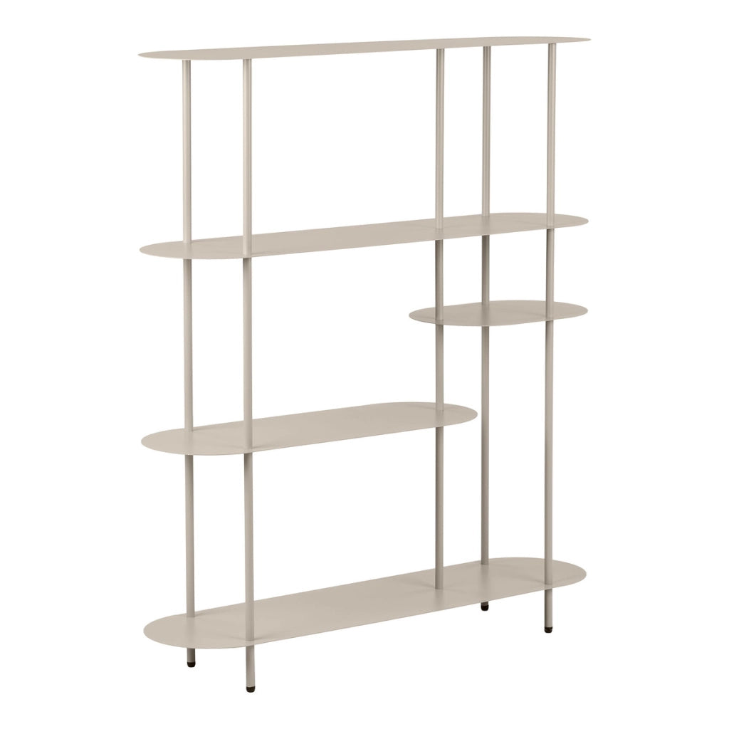 Libreria Rieti, Beige, Metallo, 118x31x139 cm