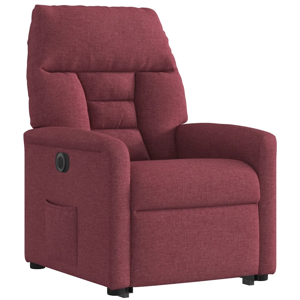 Poltrona Alzapersona Reclinabile Elettrica Rosso Vino Tessuto 3303055
