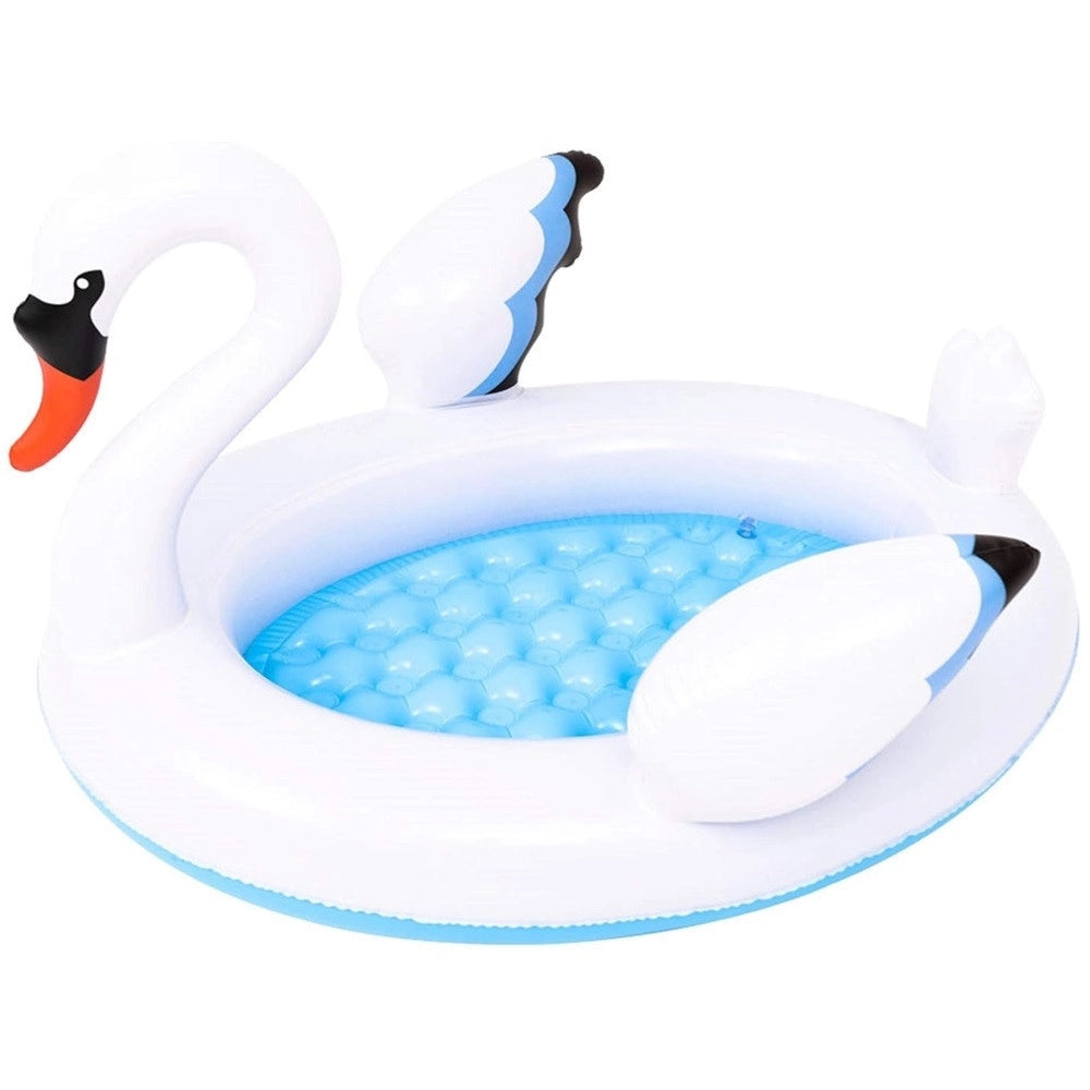 Trade Shop - Piscina Gonfiabile Per Bambini Forma Cigno 108x95x65cm Giardino Divertimento 016147 -