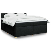 Giroletto a Molle con Materasso Nero 200x200 cm in Tessuto