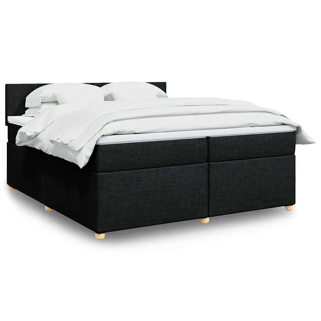 Giroletto a Molle con Materasso Nero 200x200 cm in Tessuto