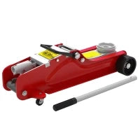 Cric Idraulico Basso con Sollevamento 8-38cm, Acciaio Rinforzato con Capacità 2.5 Tonnellate, Rosso