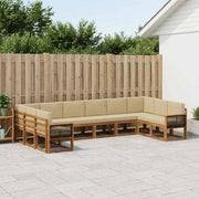Set di divani da esterno 10 pz Naturale e Beige 3385574