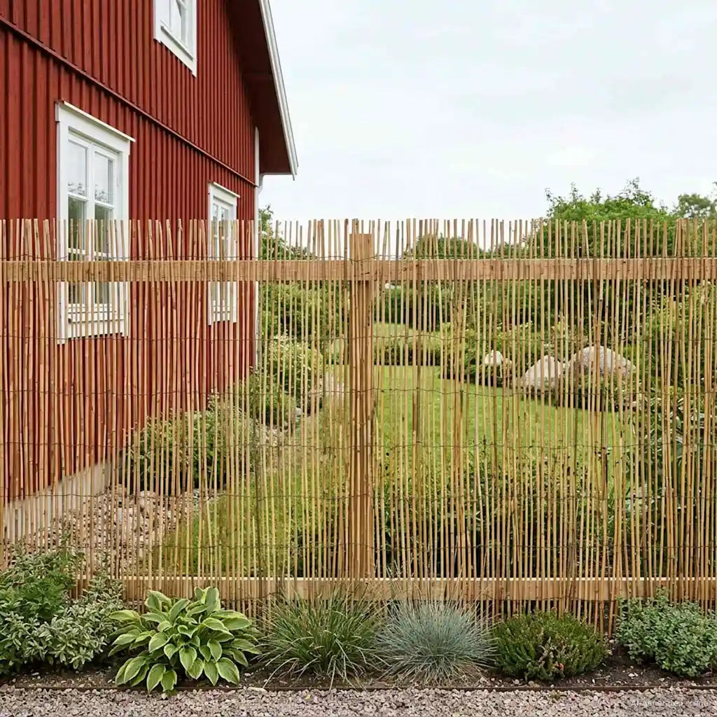 Recinzione per Giardino Carbonizzato 500 x 100 cm Giunco 42031258