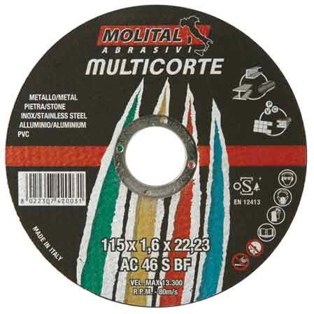 DISCO DA TAGLIO UNIVERSALE MOLITAL Ø 230x2,0 mm - MOLITAL